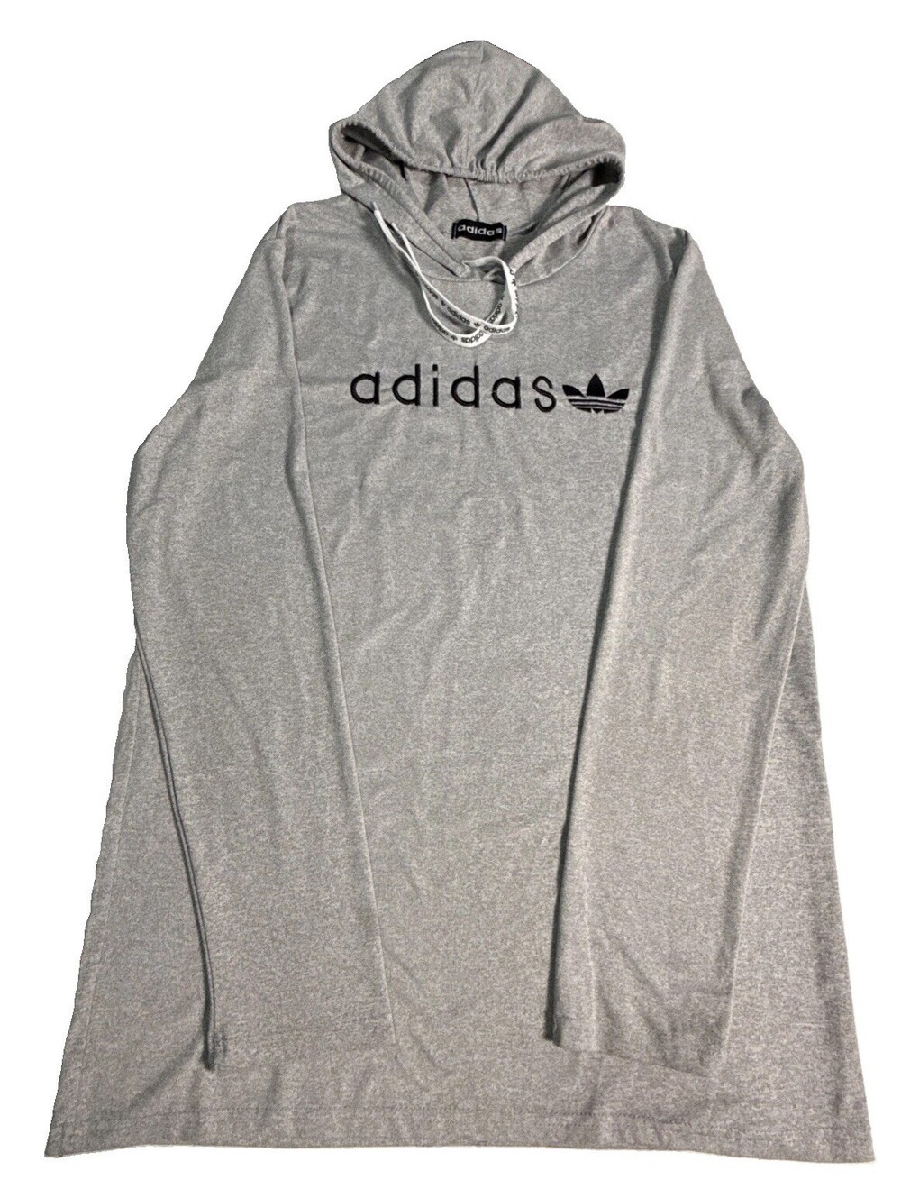 Adidas Sweatshirt Hoodie Men's Large Logo Long Sleeve Grey